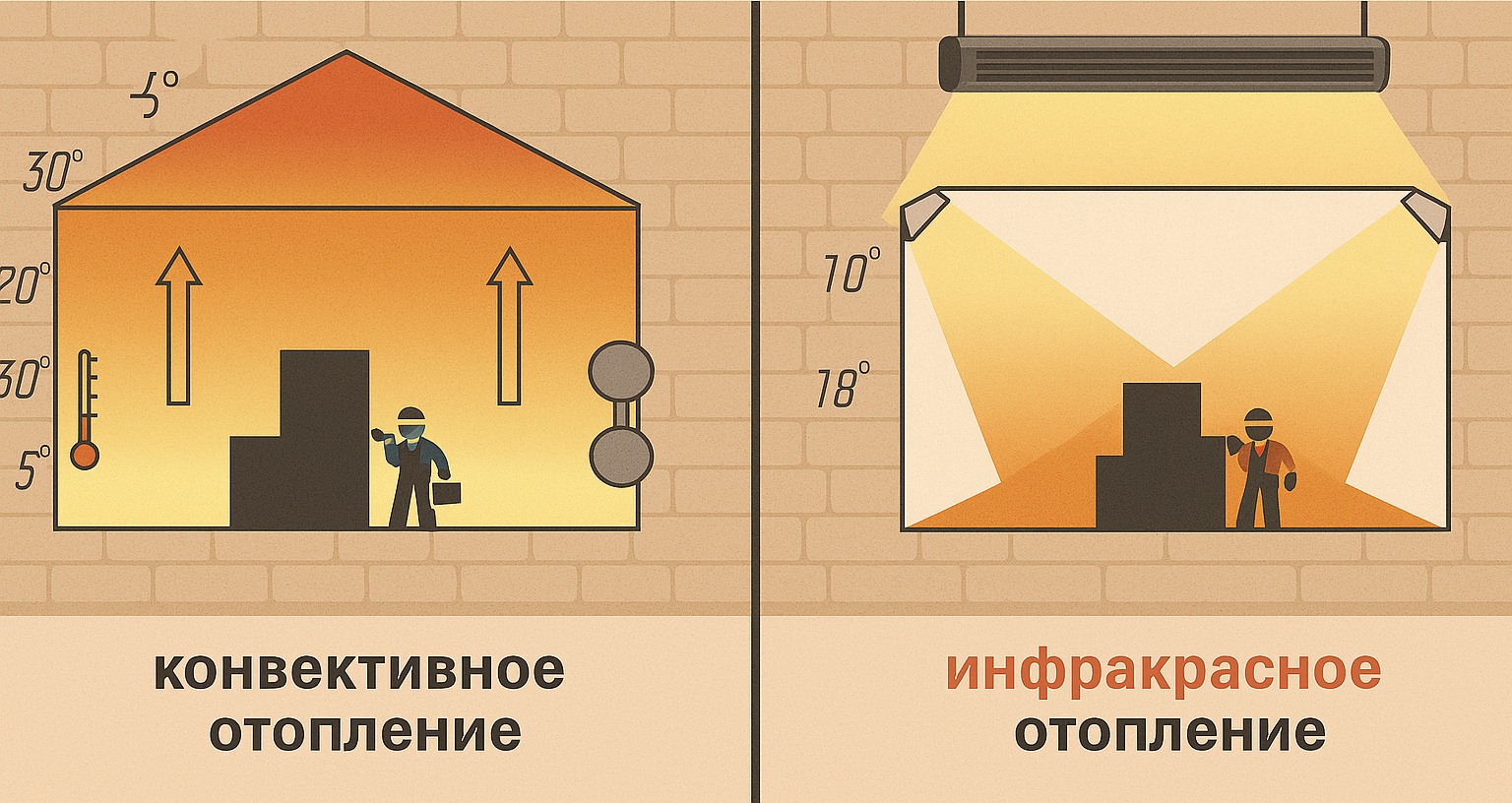 Инфракрасное отопление в разы экономичнее конвективных систем